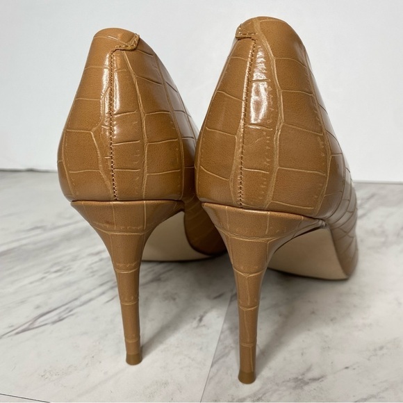 Steve Madden Luiza Brown Crocodile Embossed Pointy Toe Pump 9M - Picture 4 of 14